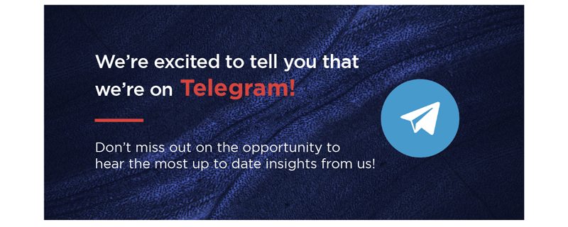 We’re excited to tell you that we’re on Telegram.