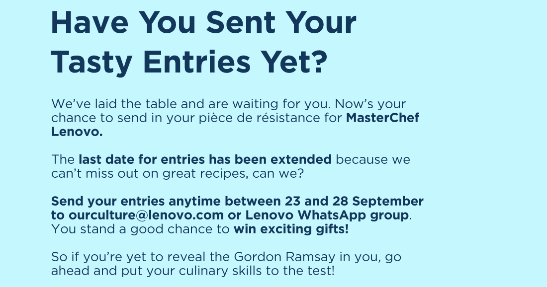 Have you sent your tasty entries yet